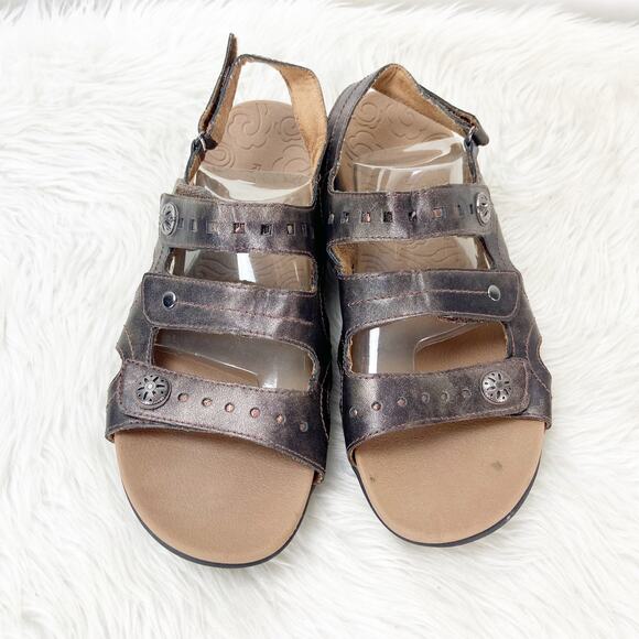 Rockport 8.5 Womens Brown Metallic Leather Gladiator Comfort Sandals - Picture 6 of 10